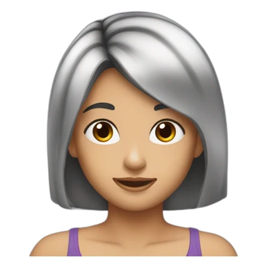 girred black hair sticker