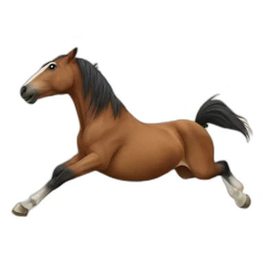 a horse doing a somersault sticker