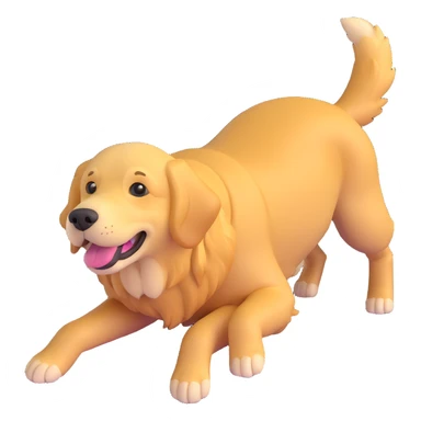 realistic golden retriever on its back, looking up sticker