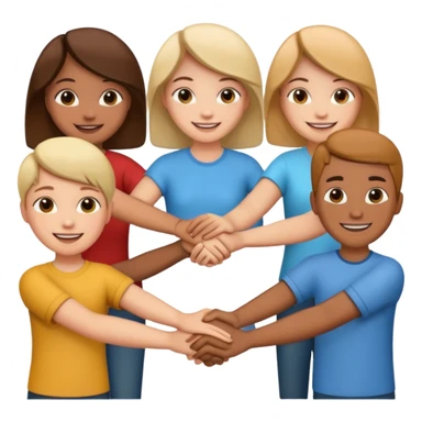 group holding handsin circle sticker