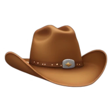 cowboy hat on top of an ear sticker