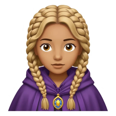 woman with braided hair, cloak sticker
