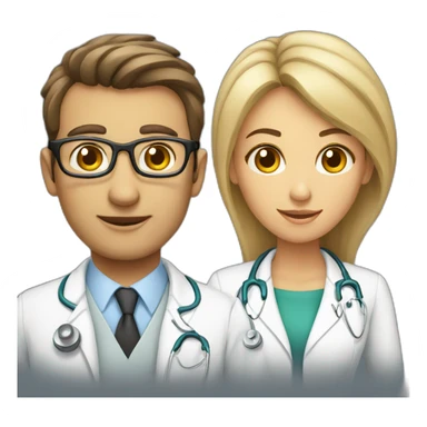 man and woman eye doctor sticker