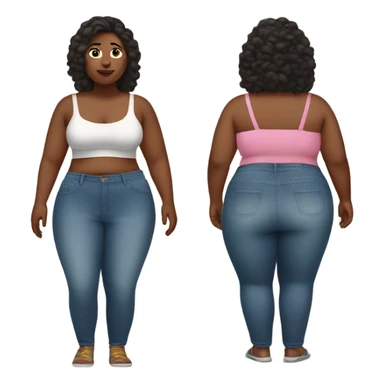 fat woman in a crop top sticker