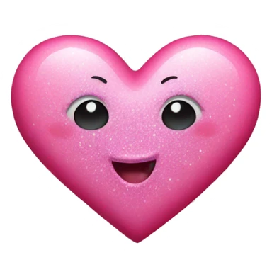 Pink heart with glitter sticker
