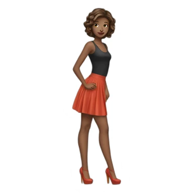 girl high heels skirt sticker