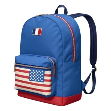 simple blue backpack with tommyjeans logo like american flag ony at the bottom pocket 

 sticker