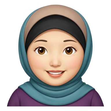 ASIAN WOMAN WITH HIJAB, CHUBBY sticker