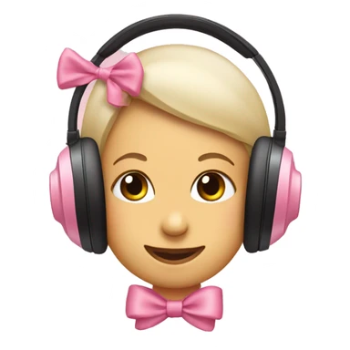 headphones with one baby pink bow on each side sticker