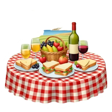 picnic banquet, having tablecloth sticker