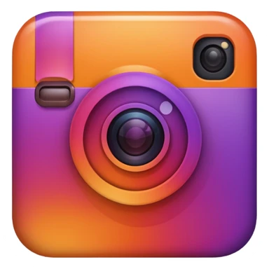 Instagram logo emoji with soft gradient and minimal details, no text sticker