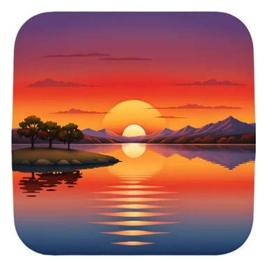 sunset in lake in Texas sticker