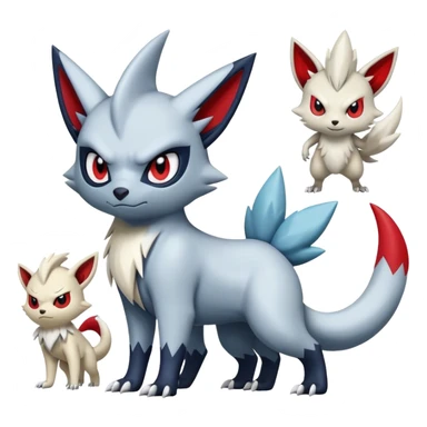 Cool Edgy Absol-Zangoose-Sneasel-Quilava, full body sticker