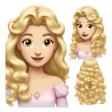 Princess Aurora blonde ringlets and bangs  sticker