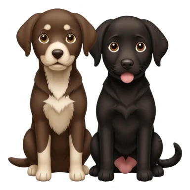 a black lab with a brown and white lab sticker