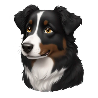 All black Australian shepherd black sticker