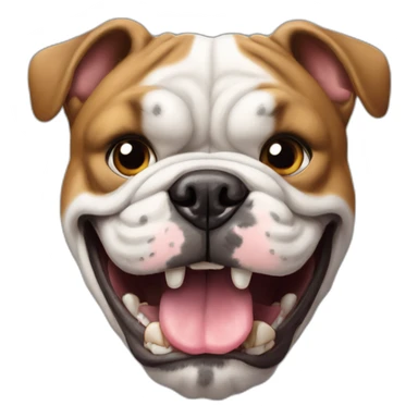 bulldog showing his teeth but no tongue sticker