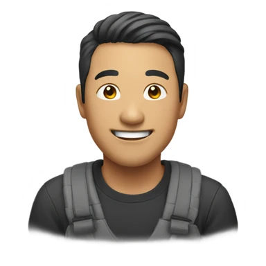 Asian man having a good time sticker