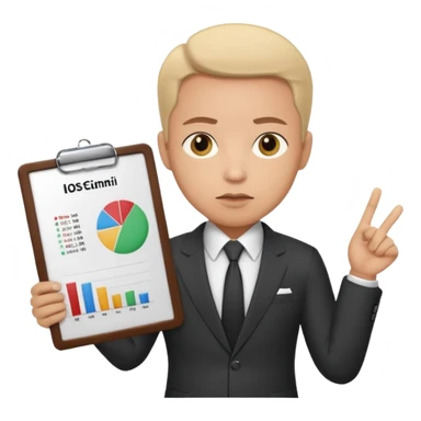 business person with a chart board sticker