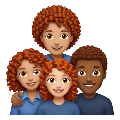 A couple with two black men and one curly redhead girl  sticker