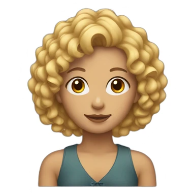 Young woman with curly blonde hair sticker