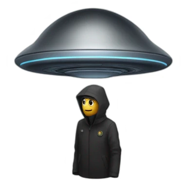 un homme noir dans un ufo sticker