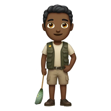 fishing man of skin color and dark hair sticker