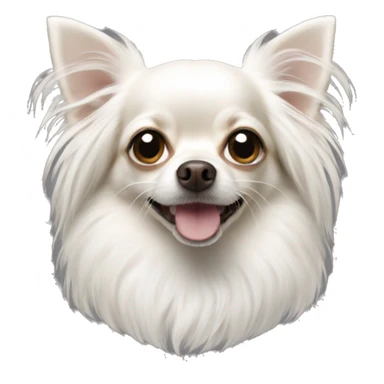 white long-haired chihuahua face sticker