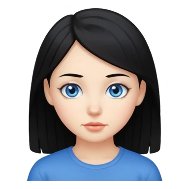 Chica de pelo negro y color de piel blanca con ojos azules sticker