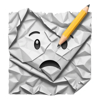 A crumpled page and penc sticker