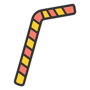 minimal, icon style bendy striped straw, clean lines sticker