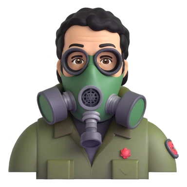 pablo escobar wearing a gas mask sticker