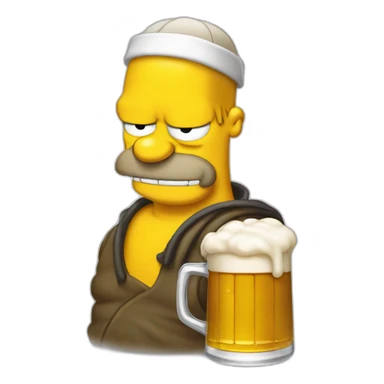 Homer qui boit une bière sticker