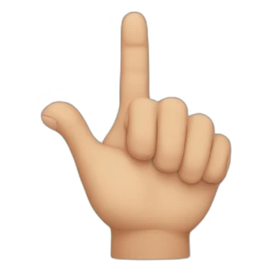 Reversed hand with index and middle finger extended down sticker