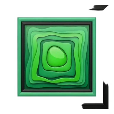 brown frame with green art sticker