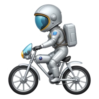 closed helmet astronaut riding bike sticker