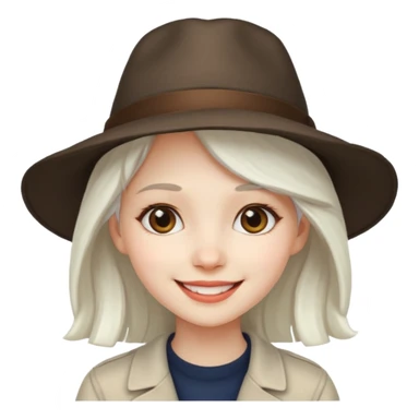 white haired hatted girl sticker