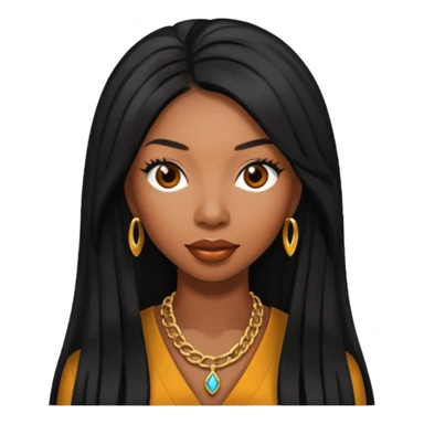 Brandy Norwood with black long hair sticker