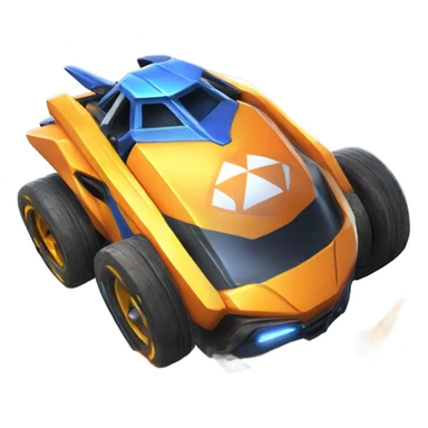a rocket league car touching two balls sticker