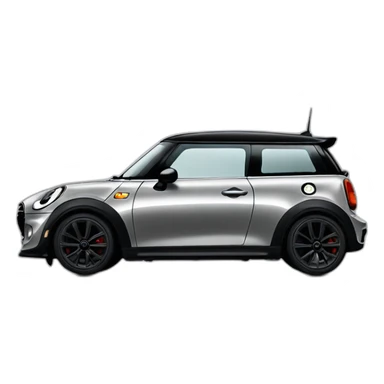 Mini Cooper car silver with black alloys sticker