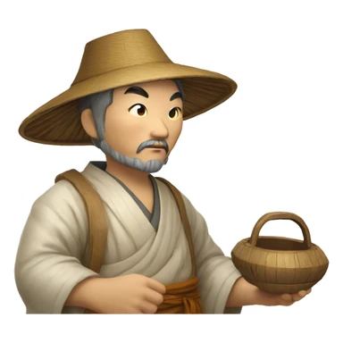 Lu Ban is a legendary figure in Chinese mythology, depicted as a clever craftsman often wearing wide robes, a broad-brimmed hat, and carrying woodworking tools. 🛠️🎩👕 sticker