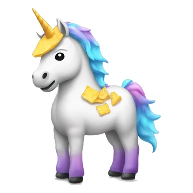 Unicorn with chips on his back sticker