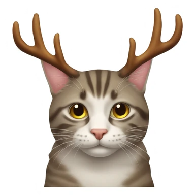 cat with moose antlers sticker