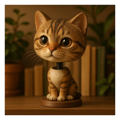 a cute cat with big eyes bobblehead style sticker