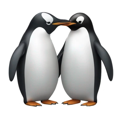 Penguin giving a pebble to another penguin sticker