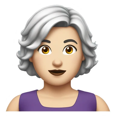 Overweight white brunette with Betty Paige haircut female superhero sticker