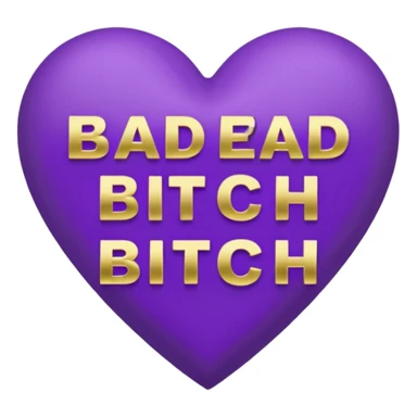 purple Bad bitch words written inside heart sticker