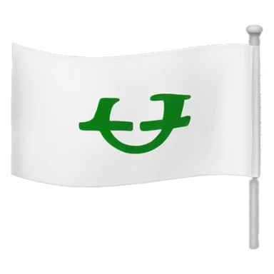 Plain white Flag  . JAT written on it  sticker