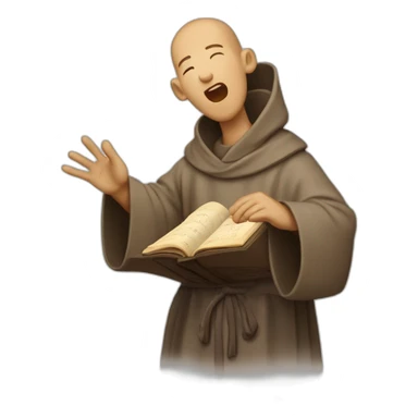 beneditine monk singing gregorian chant sticker