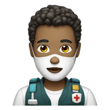 Ambulance yung man with white skin sticker